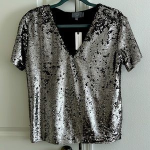 NWT. Party ready sequin top by Anthropologie Size M.